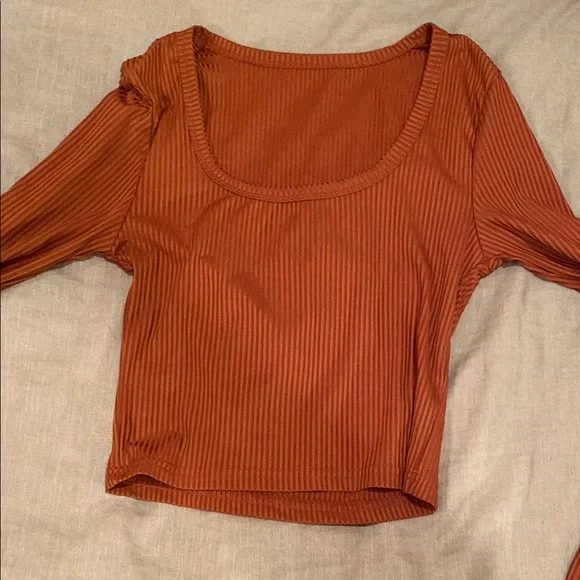 Women's Rust Ribbed Top - Picture 1 of 1
